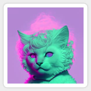 Vapor Wave Cat Sticker